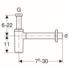 Praustuvo sifonas Geberit, d32, šviesus chromas