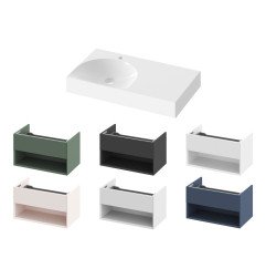 Praustuvas Ravak Lite 80/45 K/D, dešininis, su skyle maišytuvui, be perpylimo