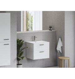 Keraminis praustuvas Ravak Chrome Slim, 60 cm, su skyle maišytuvui ir perpildymui, baltas