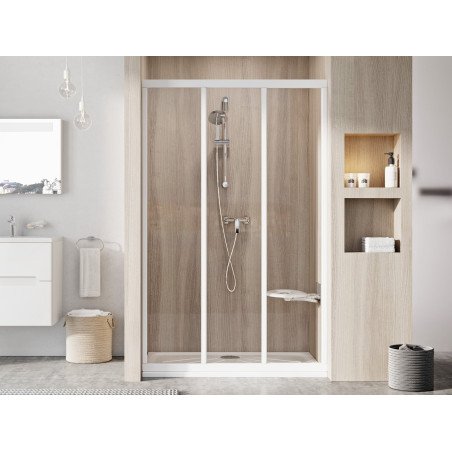 Stumdomos dušo durys Ravak Supernova, ASDP3-130 198, balta+stiklas Transparent