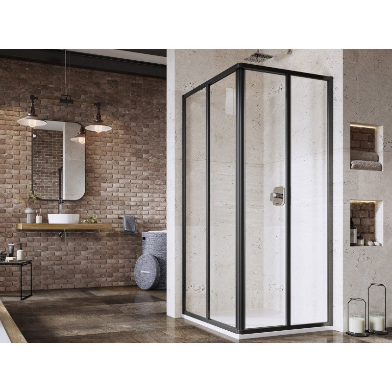 Kvadratinė dušo kabina Ravak Supernova SRV2-S+SRV2-S, 80x80, juoda+transparent Kvadratinė dušo kabina Ravak Supernova SRV2-S+SRV2-S, 80x80, juoda+transparent