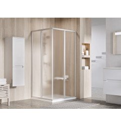 Kvadratinė dušo kabina Ravak Supernova SRV2-S+SRV2-S, 90x90, satinas+grape