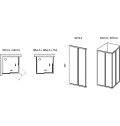 Kvadratinė dušo kabina Ravak Supernova SRV2-S+SRV2-S, 90x90, satinas+grape