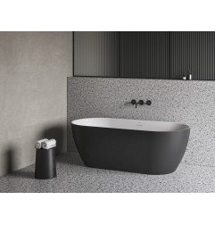 Laisvai pastatoma vonia Ravak Freedom O Tec 1700x770, juoda/balta su juodais priedais