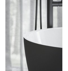 Laisvai pastatoma vonia Ravak Freedom O Tec 1700x770, juoda/balta su juodais priedais