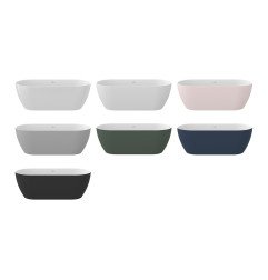 Laisvai pastatoma vonia Ravak Freedom O Tec 1700x770, juoda/balta su juodais priedais