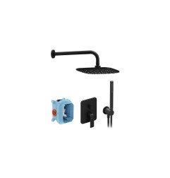 Potinkinis dušo komlektas Ravak Flat, FL 090.21BL juodas, su R-Box