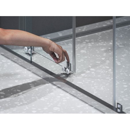 Žema dušo kabina Ravak Blix II NBLCP4 Sabina, 90x90, juoda+stiklas Transparent