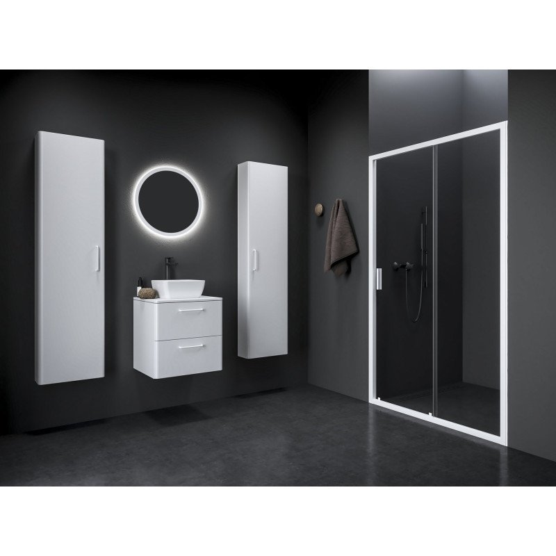 Stumdomos dušo durys Ravak Blix II NBLDP2, 120, matinė balta+stiklas Transparent