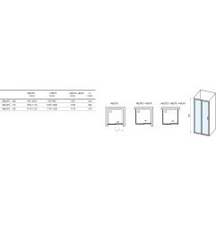 Stumdomos dušo durys Ravak Blix II NBLDP2, 120, matinė balta+stiklas Transparent