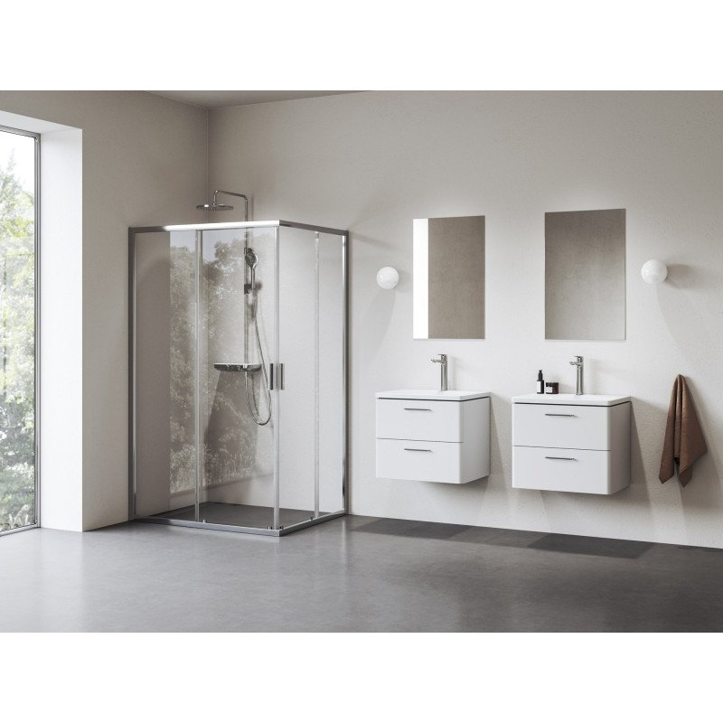 Stačiakampės dušo kabinos sienelė Ravak Blix II, NBLRV2K 100, blizgi+stiklas Transparent