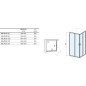 Stačiakampės dušo kabinos sienelė Ravak Blix II, NBLRV2K 100, blizgi+stiklas Transparent