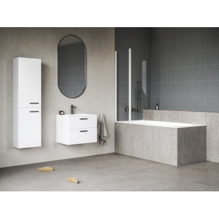 Vonios sienelė Ravak CVS2 100, kairė, baltas matinis profilis