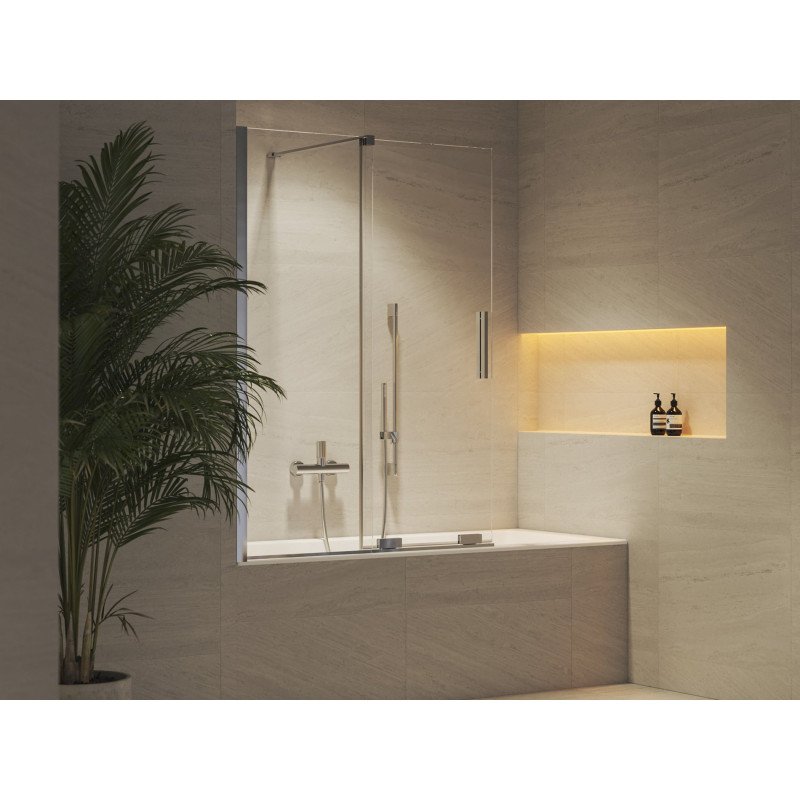 Vonios sienelė Ravak Roll, ROVS2 110, blizgi+stiklas Transparent