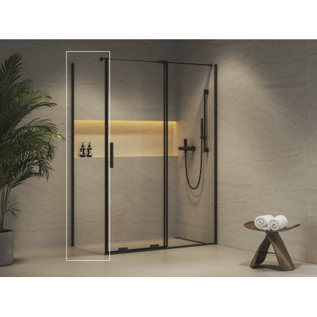 Stacionari sienelė Ravak Roll, ROPS 90, juodas+stiklas Transparent