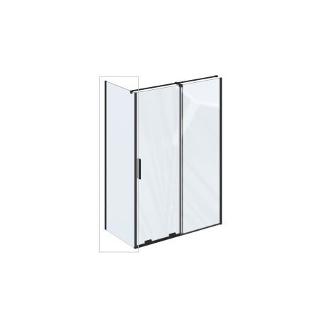 Stacionari sienelė Ravak Roll, ROPS 90, juodas+stiklas Transparent