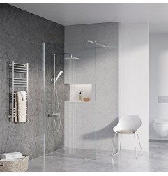 Dušo kabina Ravak Walk-In Wall, 90x80-120 Walk-In Wall Set 90, chromas+stiklas Transparent