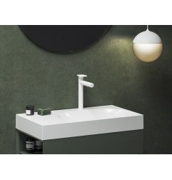 Praustuvo maišytuvas Ravak Spring, 255 mm, baltas matinis, SG 014.10WHM, be dugno vožtuvo