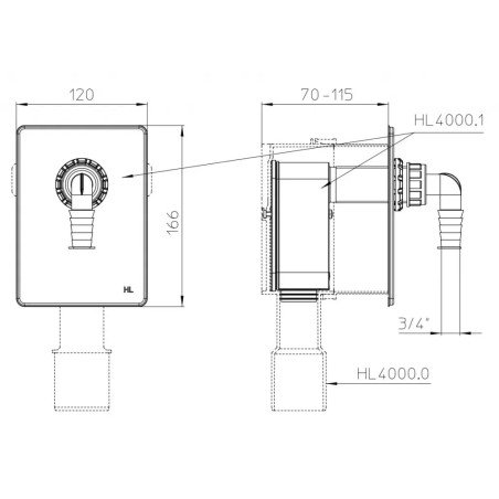 Potinkinio sifono komplektas HL4000.1, Skalbyklei arba indaplovei
