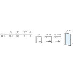 Stumdomos dušo durys Ravak Blix, BLDP4-170, blizgi+stiklas Transparent