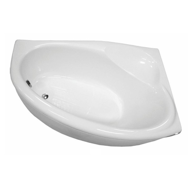 Akmens masės vonia SPN Vanessa, 153x94 kairinė balta