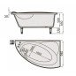 Akmens masės vonia SPN Vanessa, 153x94 kairinė balta