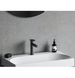 Praustuvo maišytuvas Ravak Spring, 190 mm, juodas matinis, SG 012.20BLM, be dugno vožtuvo