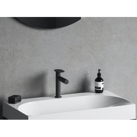 Praustuvo maišytuvas Ravak Spring, 190 mm, juodas matinis, SG 012.20BLM, be dugno vožtuvo