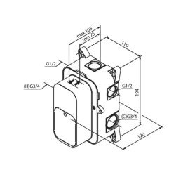 Potinkinė dėžė DAMIXA, termostatinė