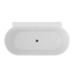 Laisvai pastatoma vonia Ravak Freedom Wall II Tec 170x87, balta su juodais priedais
