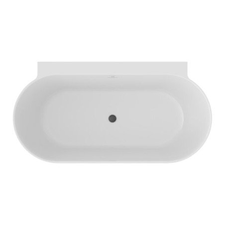 Laisvai pastatoma vonia Ravak Freedom Wall II Tec 170x87, balta su juodais priedais