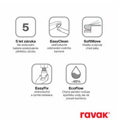 Praustuvo maišytuvas Ravak Solar, SL 012.00CR 135 mm, chromas