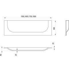 Priekinė apdailos plokštė voniai Ravak ARC, 180 cm