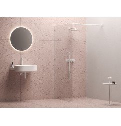 Dušo kabina Ravak Walk-In Wall, 1100x80-120 Walk-In Wall Set 110, balta matinė+stiklas Transparent