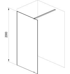 Dušo kabina Ravak Walk-In Wall, 1100x80-120 Walk-In Wall Set 110, balta matinė+stiklas Transparent