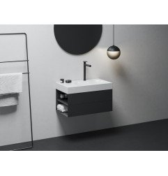 Praustuvo maišytuvas Ravak Spring, 315 mm, juodas matinis, SG 015.20BLM, be dugno vožtuvo