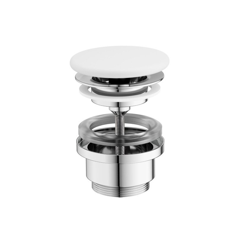 Fiksuotas praustuvo sifono vožtuvas Ravak Flat, baltas matinis, praustuvams be persipylimo