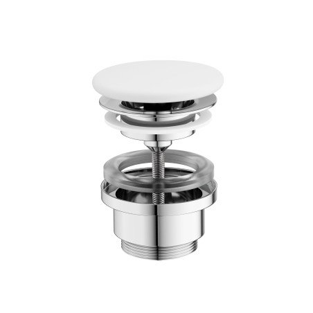 Fiksuotas praustuvo sifono vožtuvas Ravak Flat, baltas matinis, praustuvams be persipylimo