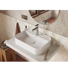 Fiksuotas praustuvo sifono vožtuvas Ravak Flat, baltas matinis, praustuvams be persipylimo