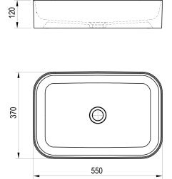 Praustuvas Ravak Ceramic Slim R 55, baltas matinis