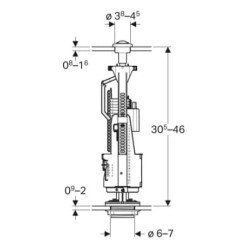 Nuplovimo vandens vožtuvas GEBERIT 240 tipo, dviejų kiekių nuleidimo funkcija
