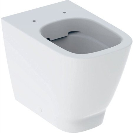 Pastatomas WC puodas GEBERIT Smyle, kampuotas, priglaudžiamas prie sienos, baltas, Rimfree