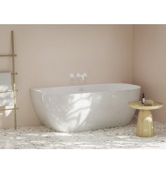 Laisvai pastatoma vonia Freedom Ravak Wall Tec 170x87, balta, sifono dangtelis chromo spalvos