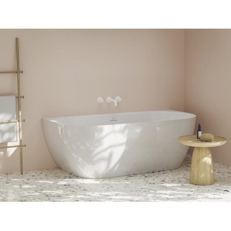 Laisvai pastatoma vonia Freedom Ravak Wall Tec 170x87, balta, sifono dangtelis chromo spalvos
