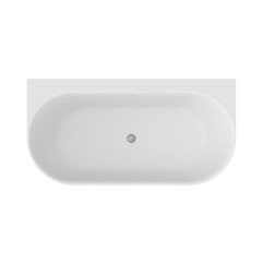 Laisvai pastatoma vonia Freedom Ravak Wall Tec 170x87, balta, sifono dangtelis chromo spalvos