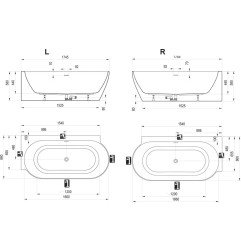 Laisvai pastatoma vonia Ravak Freedom Corner II Tec 175x86, R balta