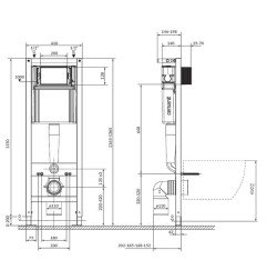 WC rėmo komplektas Cersanit, C676 System 40, sūkurinis