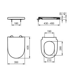 Dangtis WC Ideal Standard i.life O, Soft Close