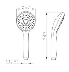 Dušo galvutė Optima, OPS021, trijų funkcijų, Ø97 mm 6