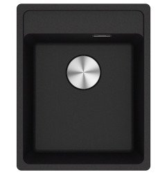 Lygiai su stalviršiumi montuojama granitinė plautuvė Franke Maris, MRG 210-37 A, Onyx, rankinis ventilis